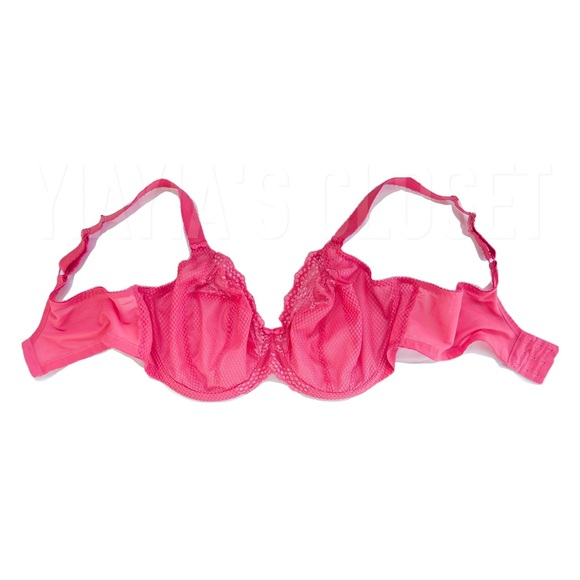 Elomi 42DDD Charley (4382) Banded Stretch Lace Plunge Underwire Bra Honeysuckle - Picture 7 of 16